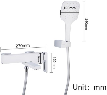 Смеситель для ванны Gappo G17-8 G3217-8 Белый Хром 