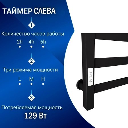Полотенцесушитель электрический (лесенка) Маргроид B81 M0010, 50x100 см 