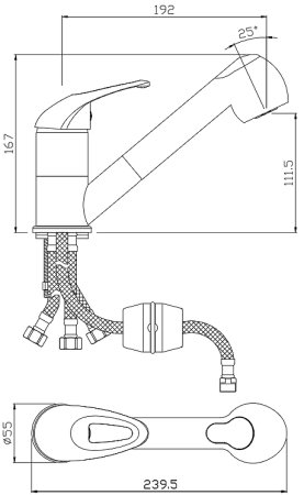 Смеситель для кухни Olive's Vega 12421VE Хром 