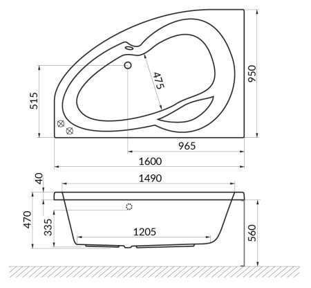 Акриловая ванна Excellent Newa WAEX.NEL16.SOFT 160x95 L 