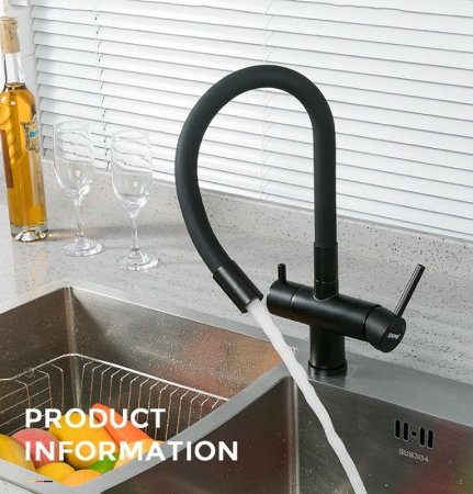 Смеситель для кухни Gappo G4398-36 Черный матовый 