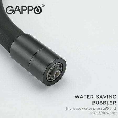 Смеситель для кухни Gappo G4398-36 Черный матовый 