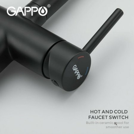 Смеситель для кухни Gappo G4398-36 Черный матовый 