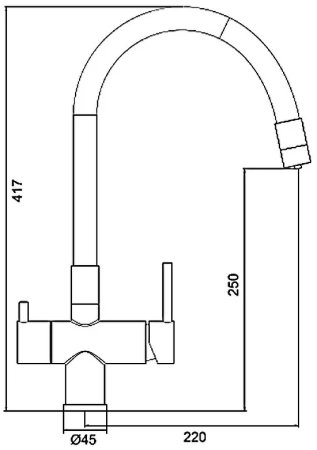 Смеситель для кухни Gappo G4398-36 Черный матовый 