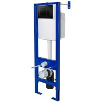 Система инсталляции для унитазов Berges Wasserhaus Atom 410 с кнопкой, черный