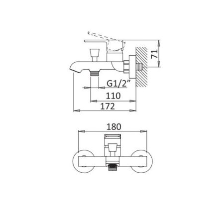 Смеситель Cezares Nautic VM NOP для ванны с душем 