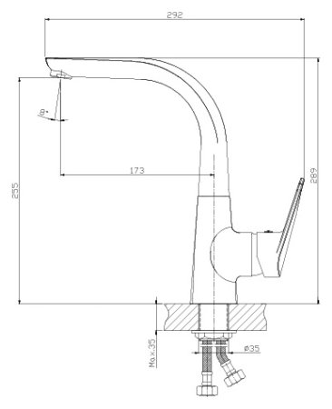 Смеситель для кухонной мойки Rossinka Z40-23U 