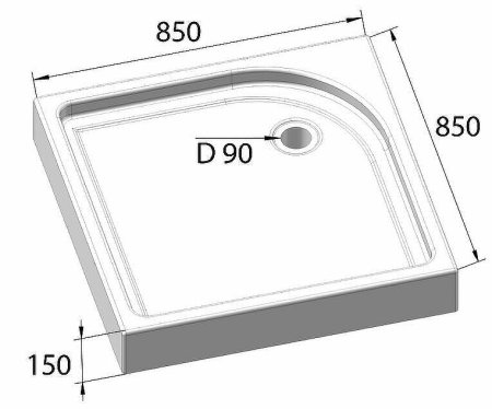 Акриловый поддон для душа BelBagno Tray 85х85 TRAY-BB-A-85-15-W Белый 