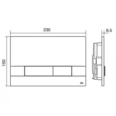 Кнопка смыва OLI Narrow Olipure 148302 матовый хром 