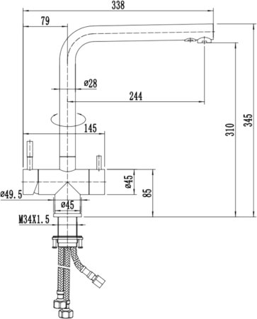 Смеситель для кухонной мойки Zorg Inox SZR-2020 BRONZE 