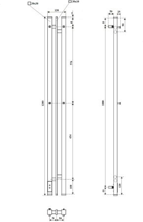 Полотенцесушитель электрический Point Фрея PN20712W П2 100x1200 диммер слева, белый 