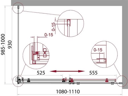 Душевой уголок BelBagno Acqua 110х100 ACQUA-AH-1-110/100-C-Cr профиль Хром стекло прозрачное 