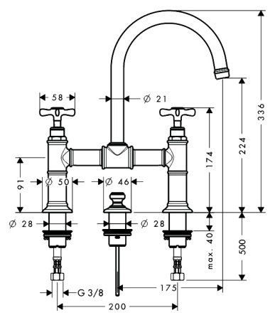 Смеситель Axor Montreux 16510820 для раковины 