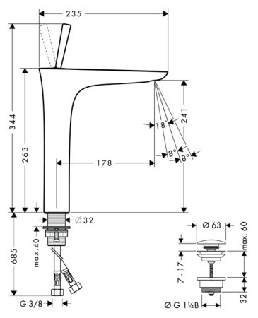 Смеситель Hansgrohe PuraVida 15072000 для раковины 