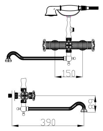 Смеситель Zorg Antic A 1001WDN-BR универсальный 