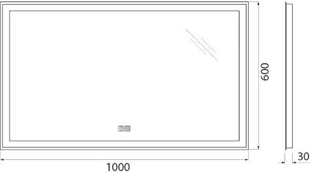 Зеркало BelBagno 100 SPC-GRT-1000-600-LED-TCH-WARM с подсветкой с подогревом с сенсорным выключателем 