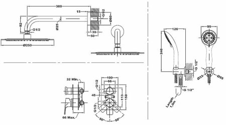Душевая система Teka Manacor 841720220 Хром 