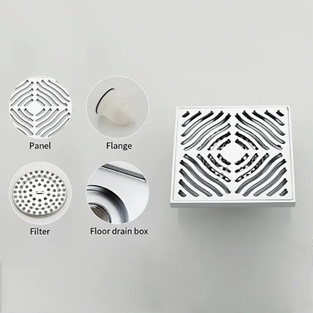 Душевой трап Gappo G81550 с решеткой Хром 