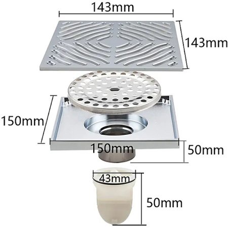 Душевой трап Gappo G81550 с решеткой Хром 