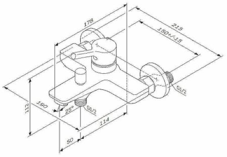 Смеситель для ванны AM.PM X-Joy S F85B10000 Хром 