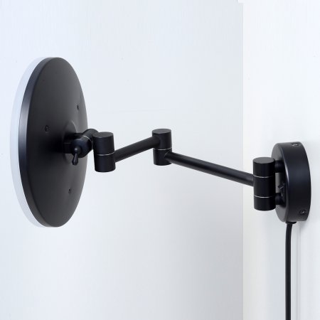 Косметическое зеркало WasserKRAFT K-1004BLACK с LED-подсветкой, с 3-х кратным увеличением 