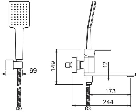Смеситель для ванны Gappo G83 G3283 Хром 