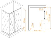 Душевой уголок RGW PA-245B 800x1200