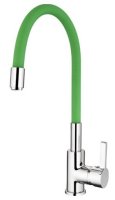 Смеситель Ledeme L4898-5 для кухонной мойки, хром/зеленый