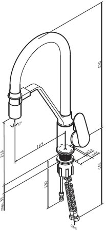 Смеситель для кухни AM.PM Like F8007802 Хром Черный 
