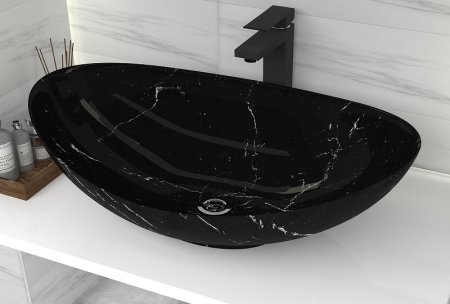 Раковина-чаша Stella Polar Орион 58 SP-00001055 Черный мрамор 