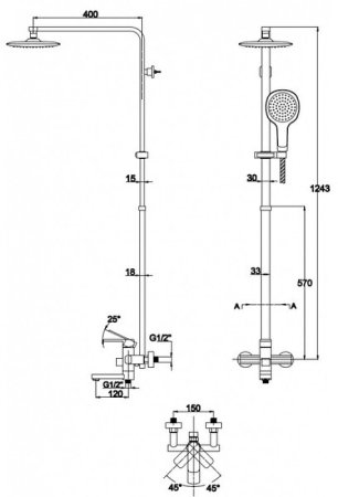 Душевая система Kaiser Sonat 34082-2 Черная матовая 