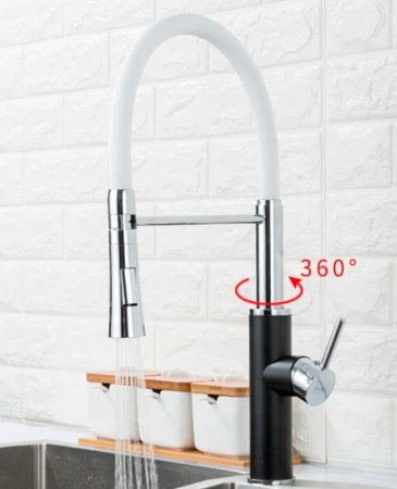 Смеситель для кухни Frap F4452-7 Черный Белый 