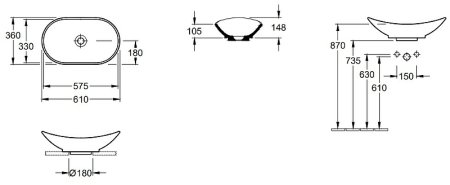 Раковина-чаша Villeroy&Boch My Nature 61 411060R1 Альпийский белый 