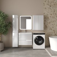 Тумба подвесная STYLE LINE "Атлантика 70", Люкс Плюс белый глянец с раковиной Атлантик 70
