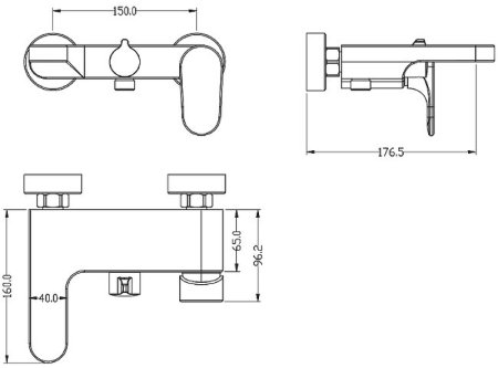 Смеситель для ванны Boheme Spectre 453-GM Серый матовый 