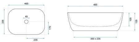Раковина 46,5х33,5 см Rea Belinda REA-U8796 