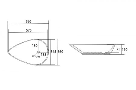 Раковина накладная ABBER Bequem AC2117 белая 