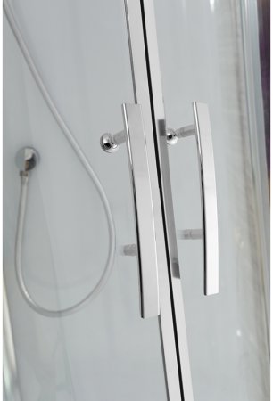 Душевая кабина Black&White Galaxy 90х90 5501900 с гидромассажем профиль Серебристый хром задняя стенка Белая 