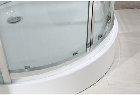 Душевая кабина Black&White Galaxy 90х90 5501900 с гидромассажем профиль Серебристый хром задняя стенка Белая 