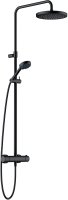 Душевая система Kludi Logo Dual Shower System 6808239-00 с термостатом Черная матовая