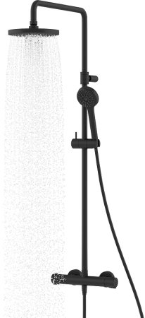 Душевая система Kludi Logo Dual Shower System 6808239-00 с термостатом Черная матовая 