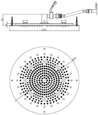 Верхний душ Bossini Dream Oki RGB H37457.030 Хром 