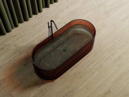 Прозрачная ванна ABBER Kristall AT9708Opal коричневая 