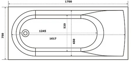 Ванна из искусственного камня Creto Fresh 170x75 20-1111 без гидромассажа 