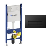 Инсталляция для унитаза Geberit Duofix 111.153.GW.1 с черной кнопкой