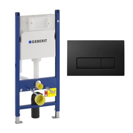 Инсталляция для унитаза Geberit Duofix 111.153.GW.1 с черной кнопкой 