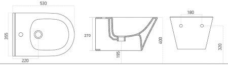 Биде Creto Logan L3 1003-003-L3W подвесное Белое 