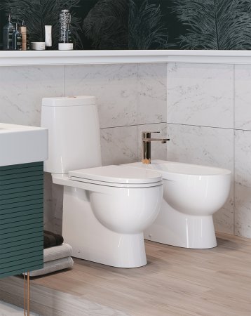 Унитаз-компакт Sanita Luxe Fest SL DM FSTSLCC01040622 с бачком и сиденьем Микролифт 