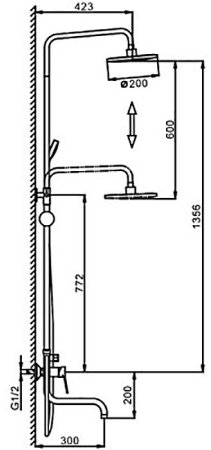 Душевая система Frap F2427 Хром 