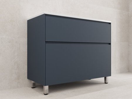 Тумба напольная "ЛИМА 100" эмаль, под раковину LINE 100, 2 ящ., PLUS, графит 